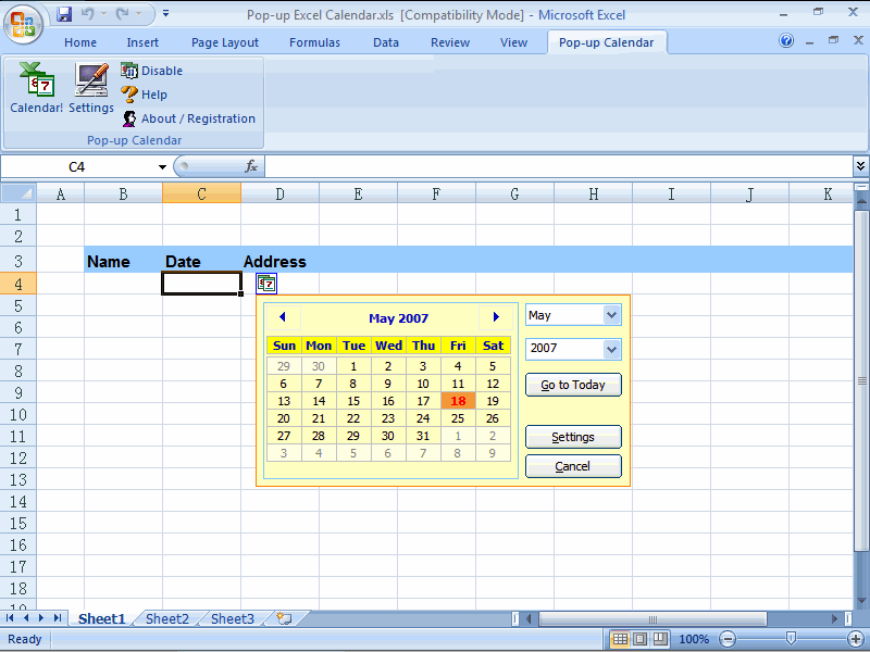 Excel 2007 Date Picker Date Picker Word To Insert A Date Picker 