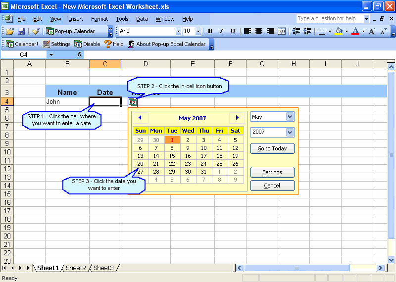 Pop up Excel Calendar Date Picker For Excel Excel Invoice Manager