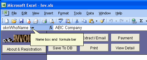 Excel formula bar